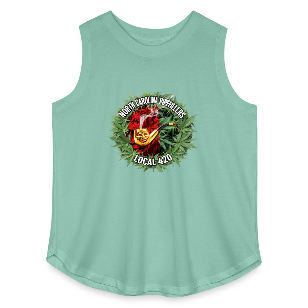 NORTH CAROLINA PIPEFILLERS LOCAL 420 Women's Curvy Relaxed Tank Top - saltwater