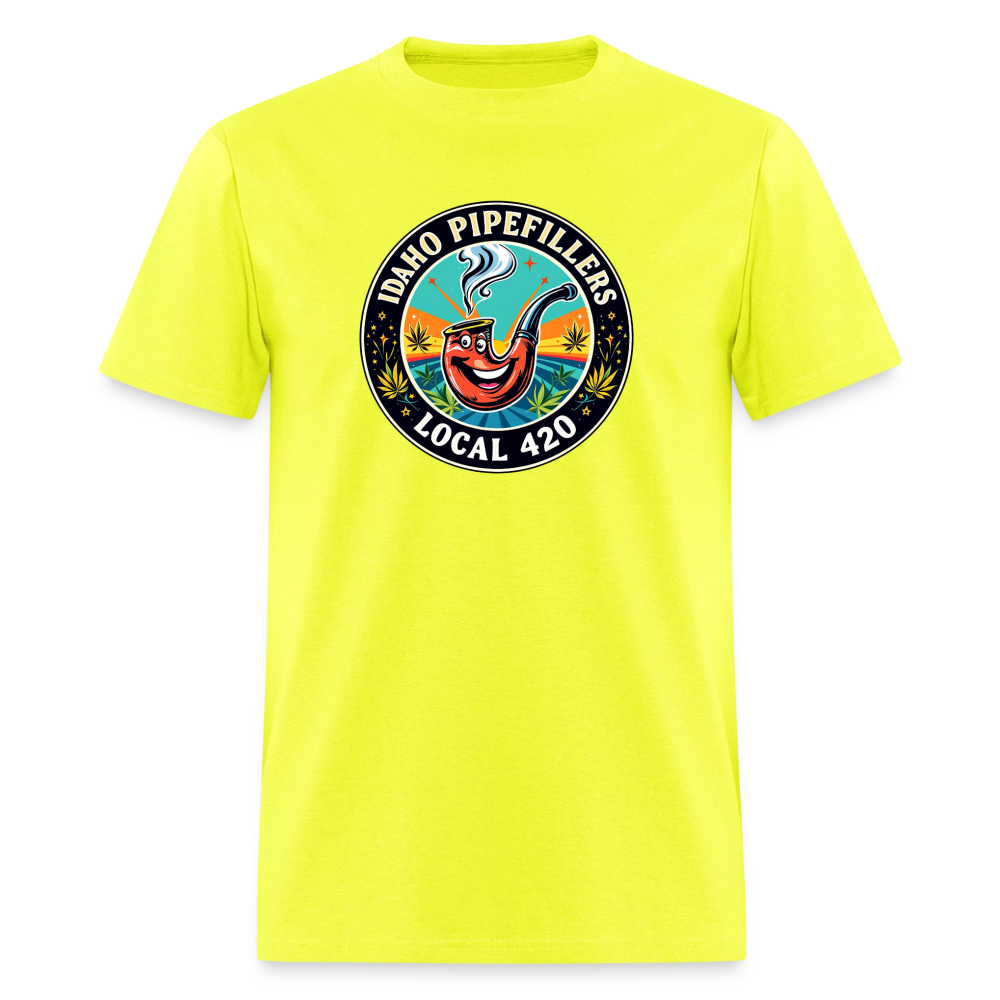 IDAHO PIPEFILLERS LOCAL 420 F/B DESIGN Men's T-Shirt - safety green