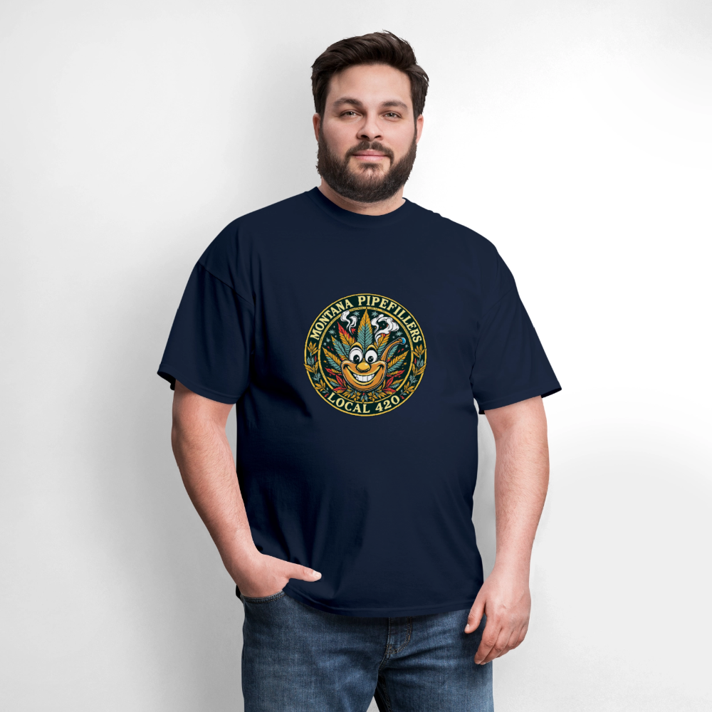 MONTANA PIPEFILLERS LOCAL 420 F/B DESIGN Men's T-Shirt - navy