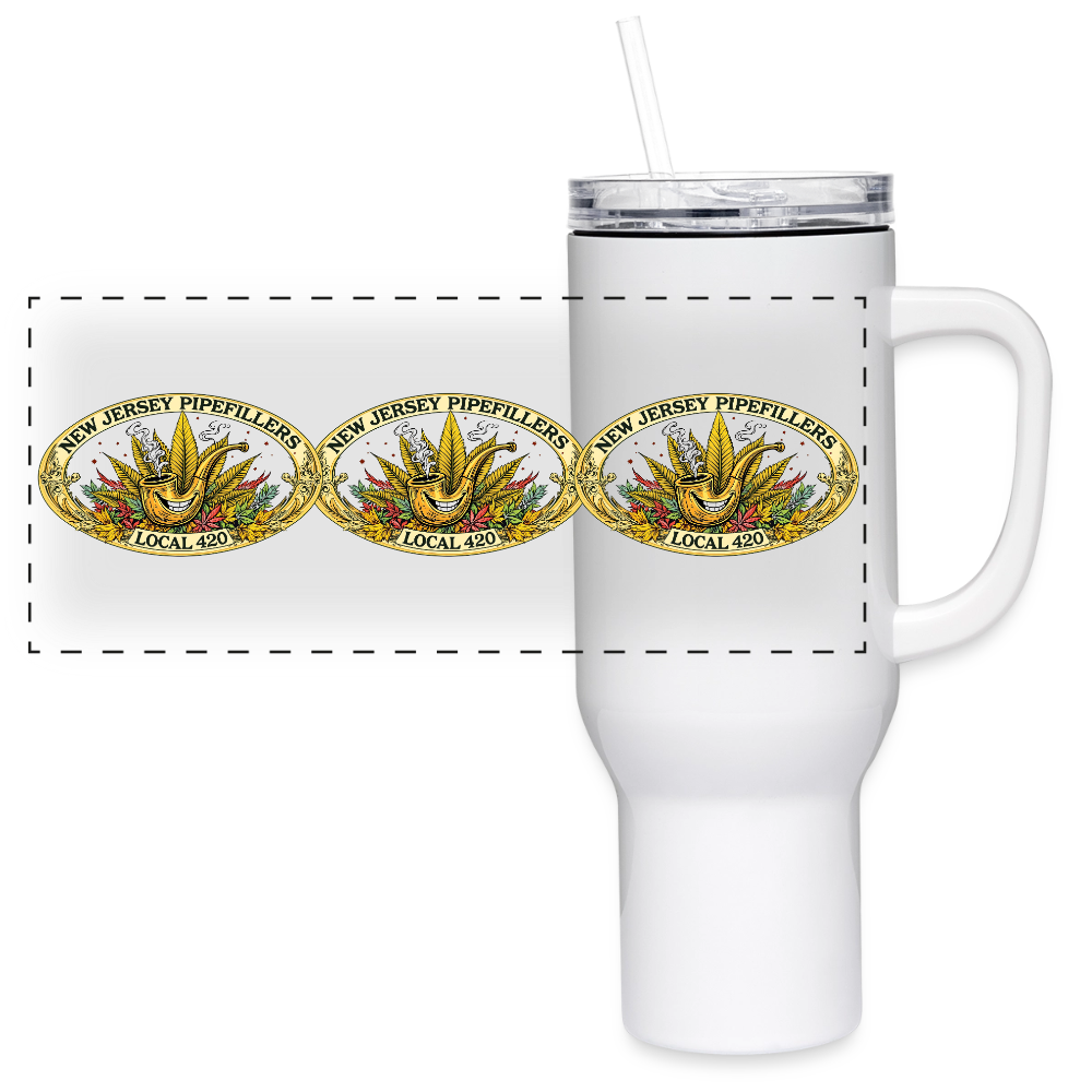 NEW JERSEY PIPEFILLERS LOCAL 420 40oz Travel Tumbler - white