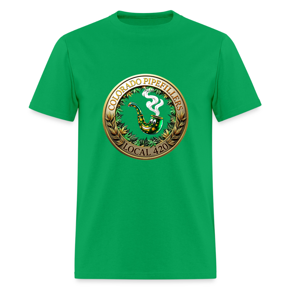 COLORADO PIPEFILLERS LOCAL 420 F/B EMBLEMS Men's T-Shirt - bright green