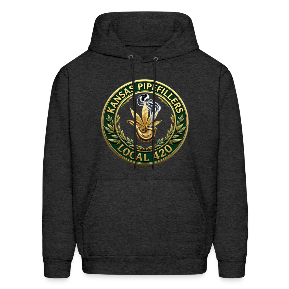 KANSAS PIPEFILLERS LOCAL 420 F/B DESIGNS Men's Hoodie - charcoal grey