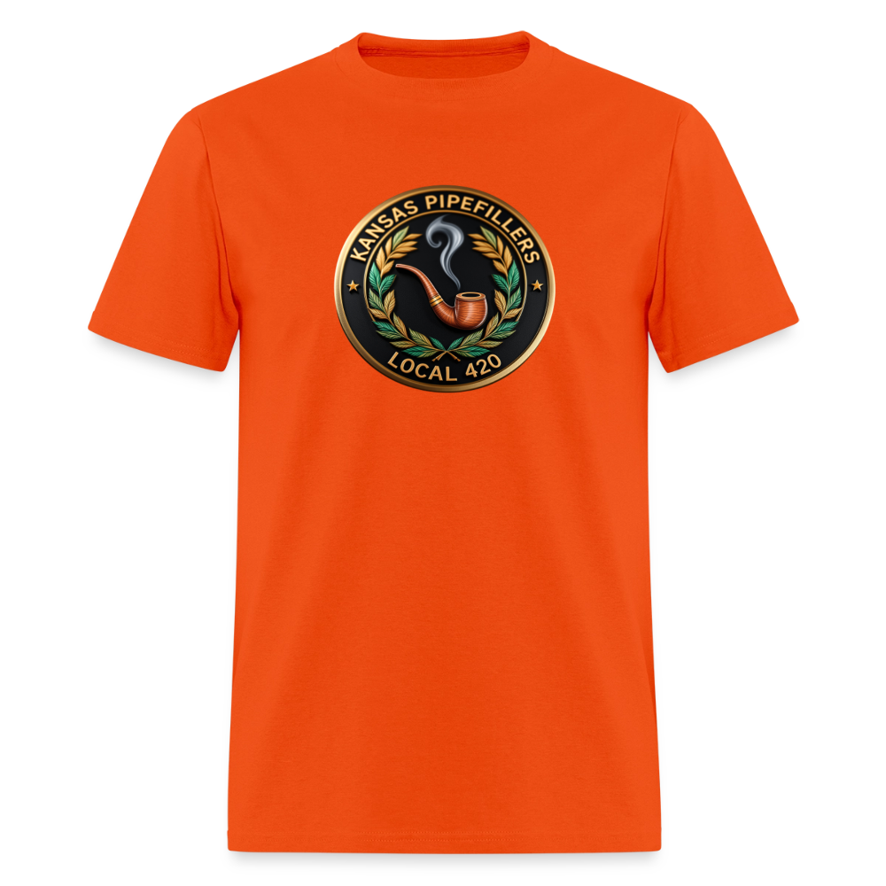 KANSAS PIPEFILLERS LOCAL 420 Men's T-Shirt - orange