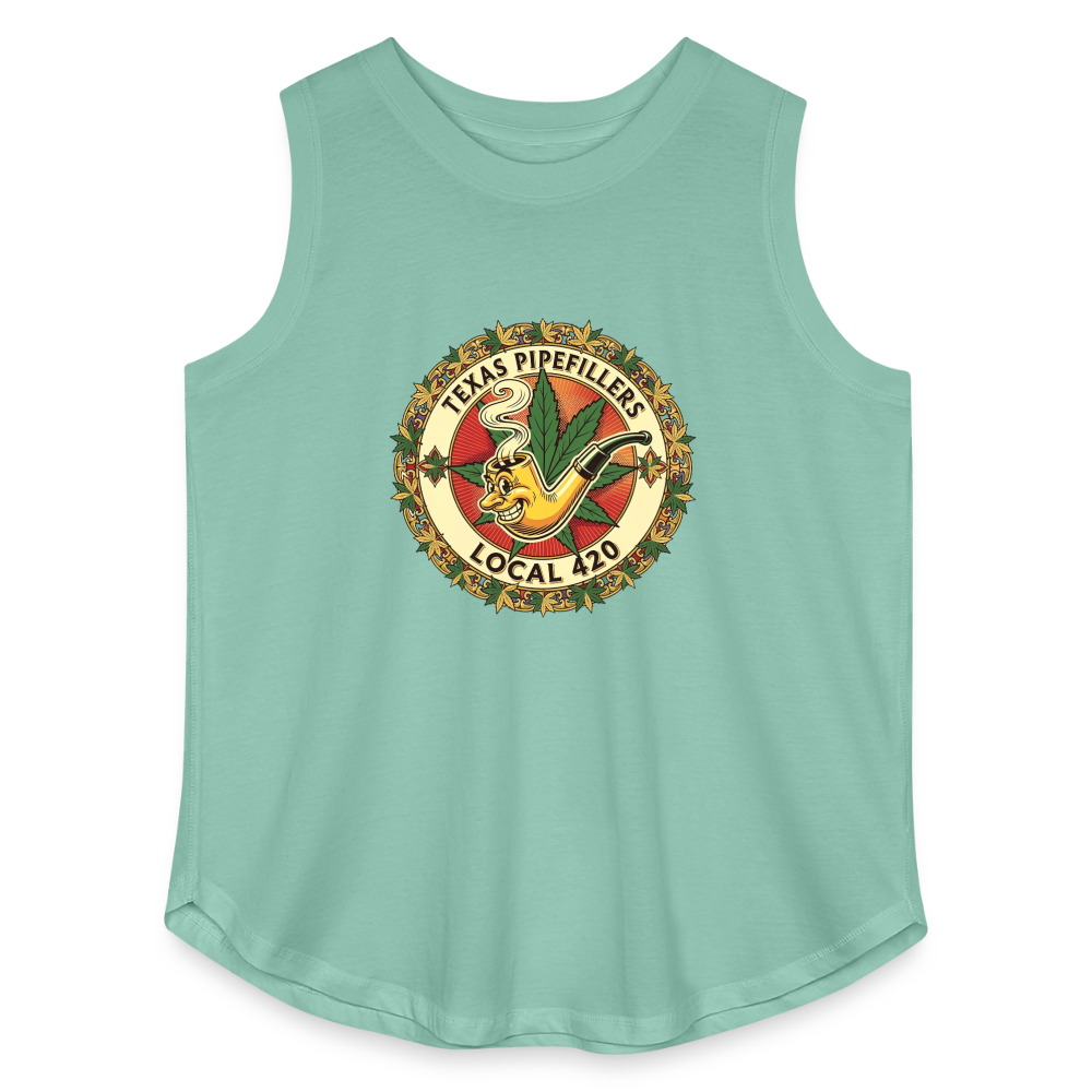 TEXAS PIPEFILLERS LOCAL 420 F/B DESIGN Women's Curvy Relaxed Tank Top - saltwater