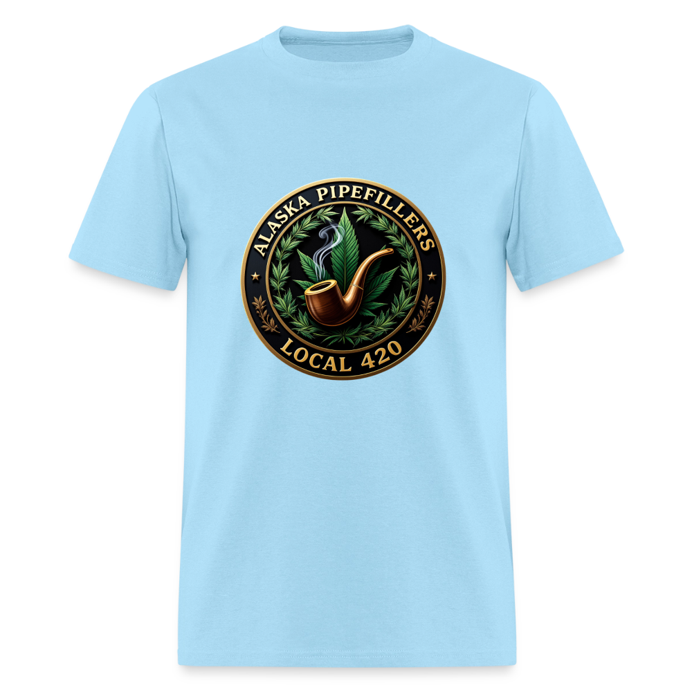 ALASKA PIPEFILLERS LOCAL 420 F/B DESIGN Men's T-Shirt - powder blue