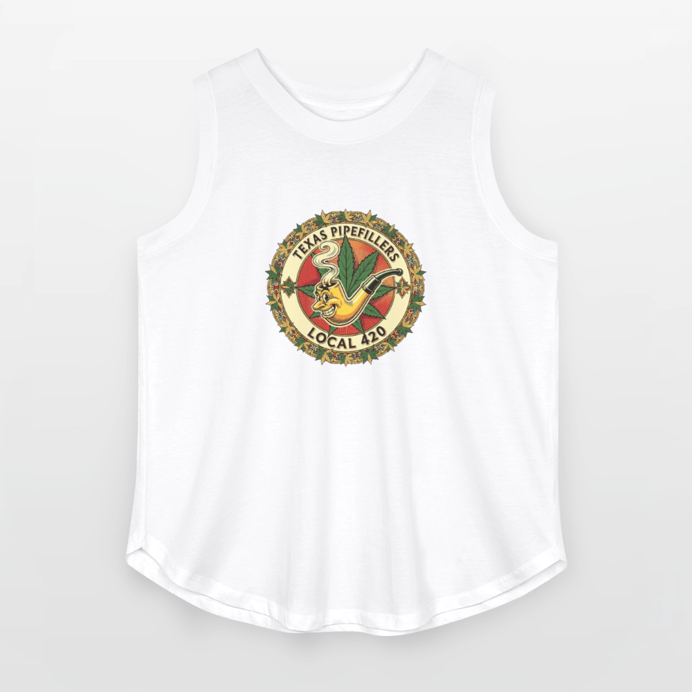 TEXAS PIPEFILLERS LOCAL 420 F/B DESIGN Women's Curvy Relaxed Tank Top - white