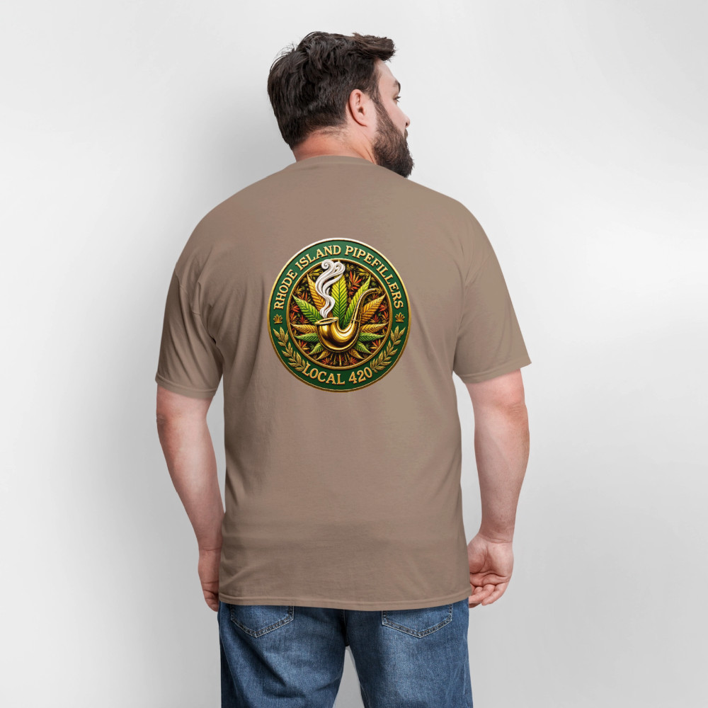 RHODE ISLAND PIPEFILLERS LOCAL 420 F/B DESIGNS Men's T-Shirt - safari
