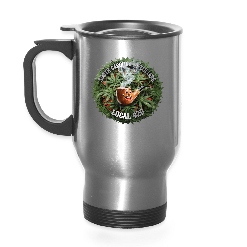 SOUTH CAROLINA PIPEFILLERS LOCAL 420 14oz Stainless Steel  Travel Mug - silver