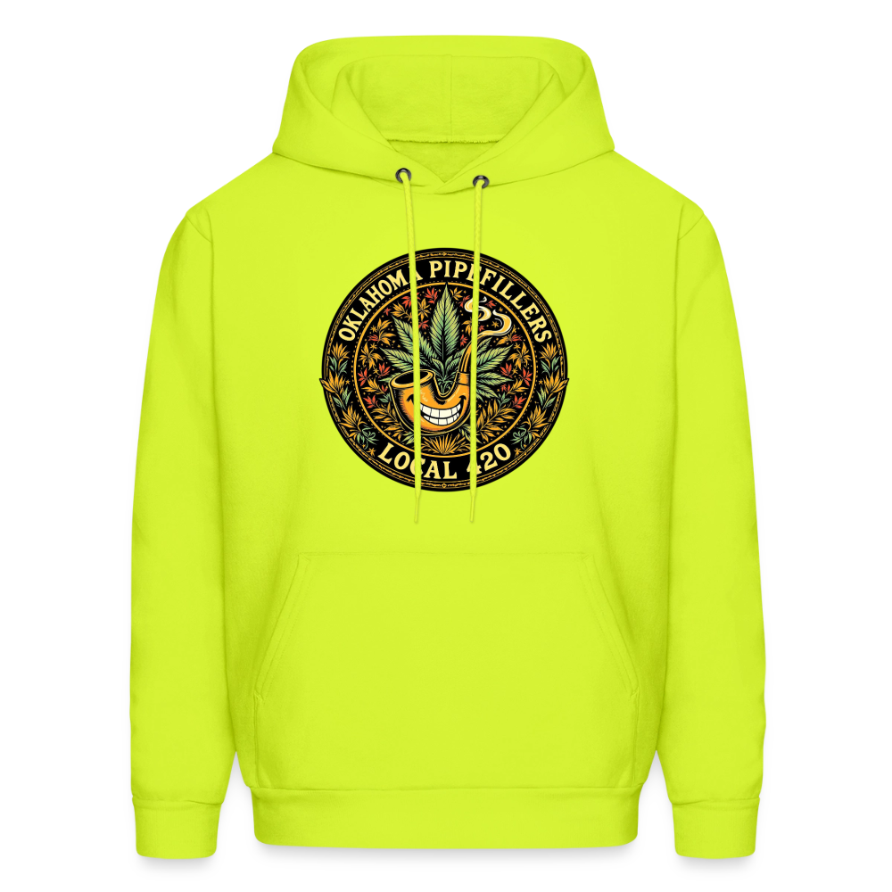 OKLAHOMA PIPEFILLERS LOCAL 420  F/B DESIGNS Men's Hoodie - safety green