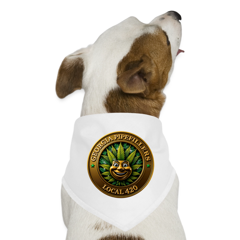 GEORGIA PIPEFILLERS LOCAL 420 Dog Bandana - white