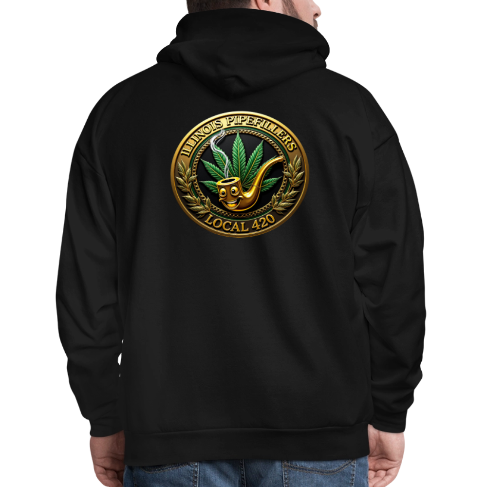 ILLINOIS PIPEFILLERS LOCAL 420 F/B EMBLEMS Men's Hoodie - black