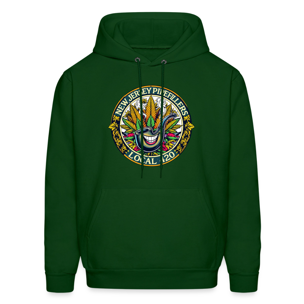 NEW JERSEY PIPEFILLERS LOCAL 420 F/B DESIGN Men's Hoodie - forest green