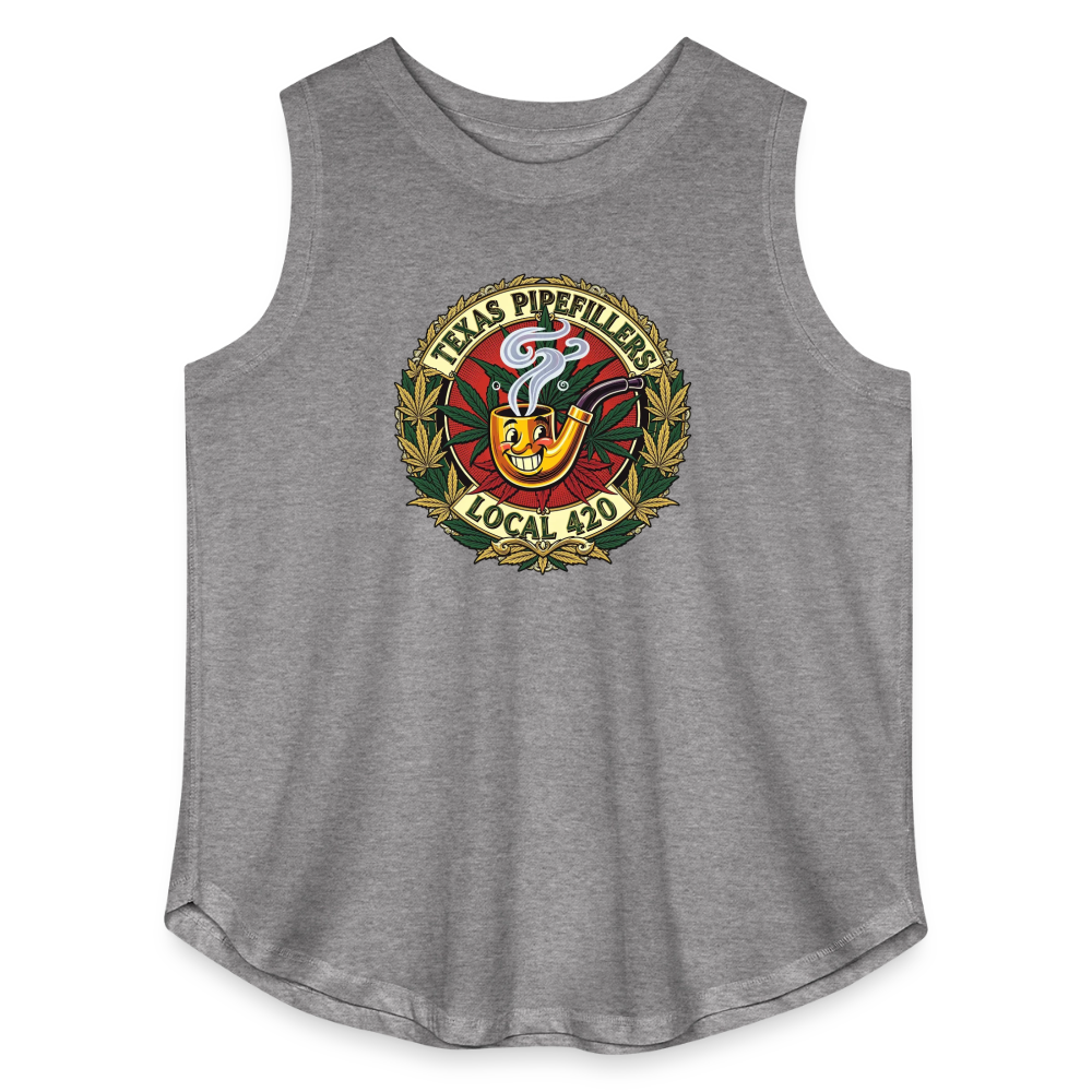 TEXAS PIPEFILLERS LOCAL 420 F.B DESIGN Women's Curvy Relaxed Tank Top - granite heather 