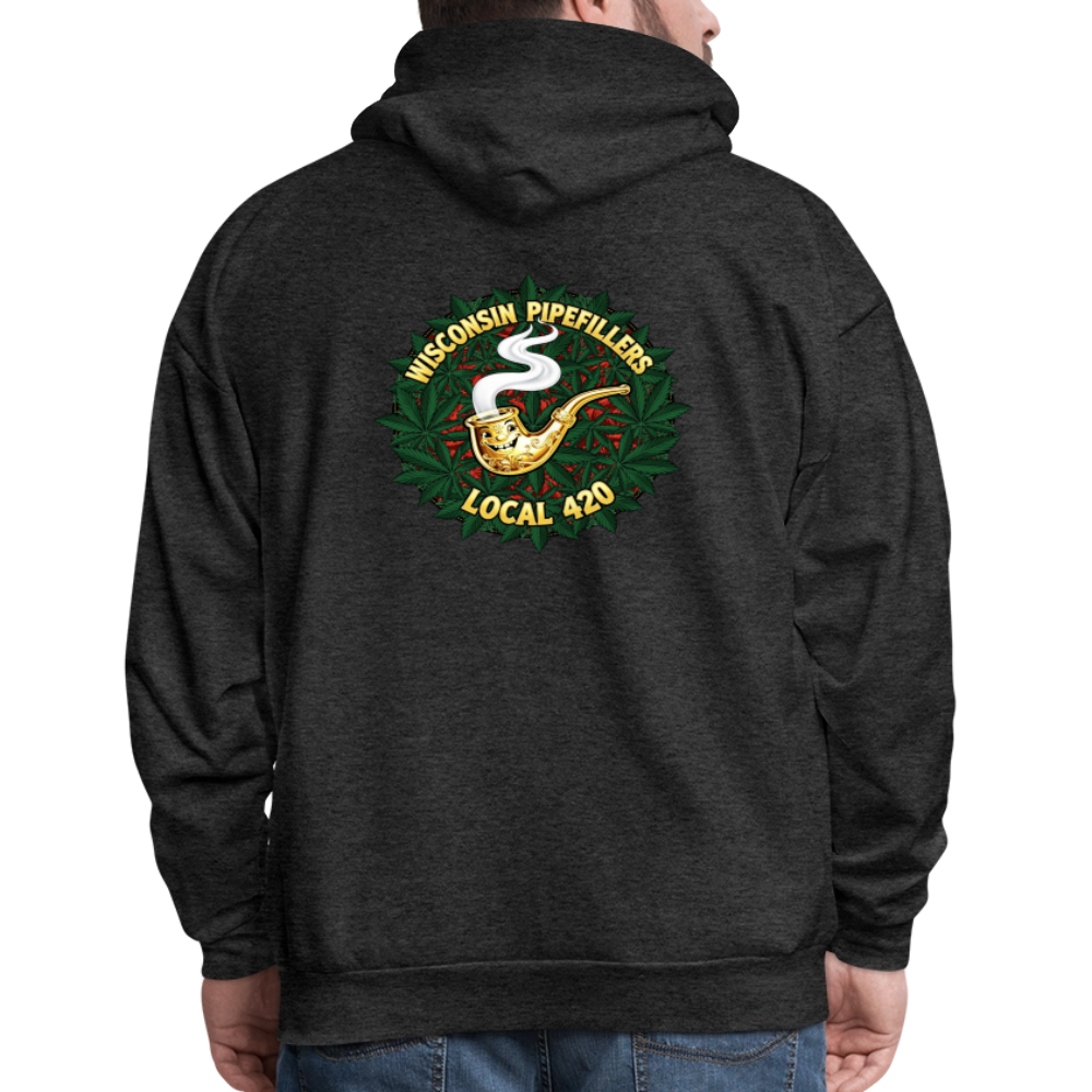 WISCONSIN PIPEFILLERS LOCAL 420 Men's Hoodie - charcoal grey