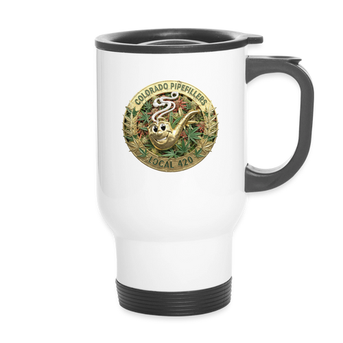 COLORADO PIPEFILLERS LOCAL 420 14oz Stainless Steel Travel Mug - white