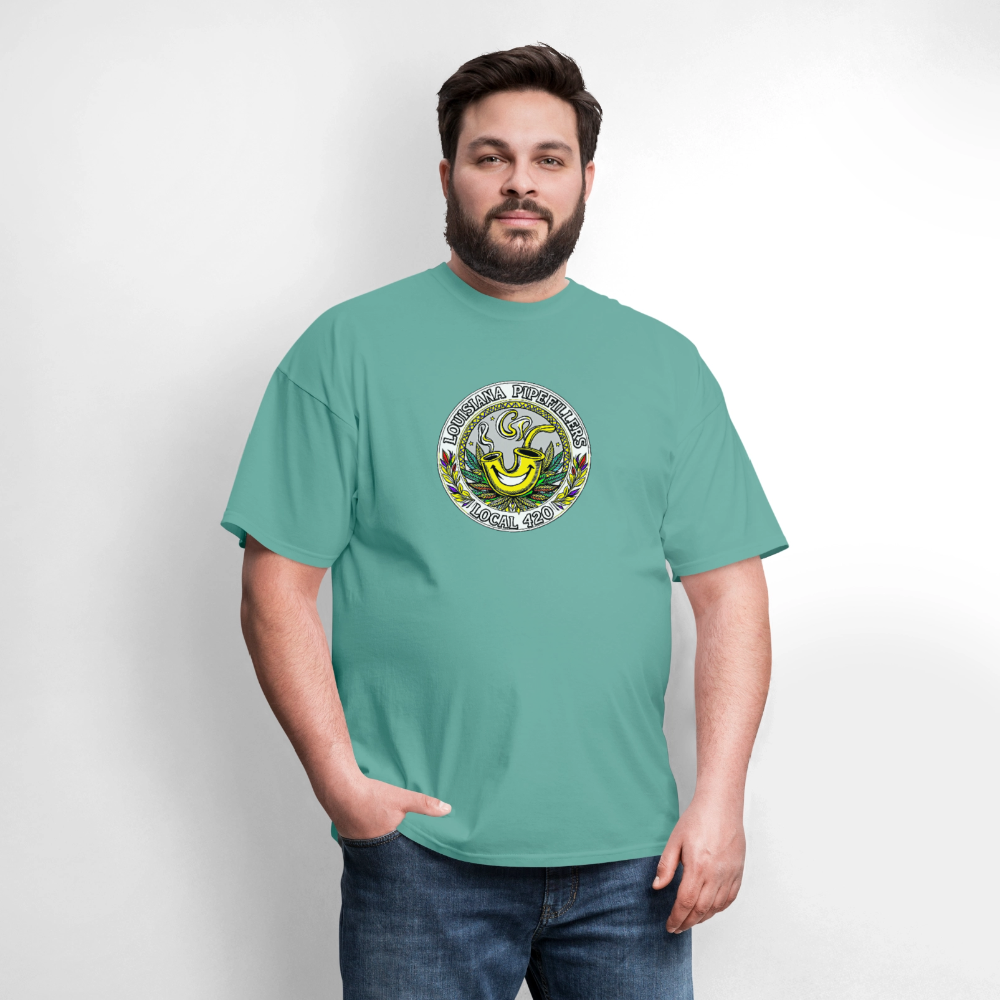 LOUISIANA PIPEFILLERS LOCAL 420 Men's T-Shirt - aquatic