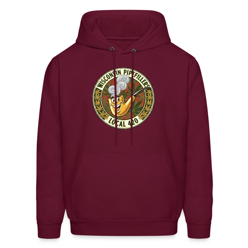 WISCONSIN PIPEFILLERS LOCL 420 F/B DESIGN Men's Hoodie - burgundy