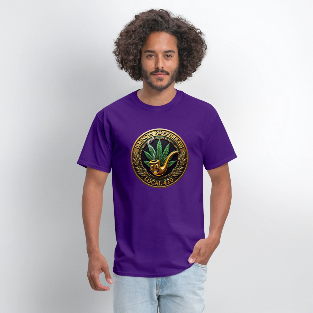 ILLINOIS PIPEFILLERS LOCAL 420 Men's T-Shirt - purple