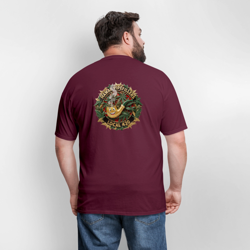 HAWAII PIPEFILLERS LOCAL 420 F/B DESIGN Men's T-Shirt - burgundy