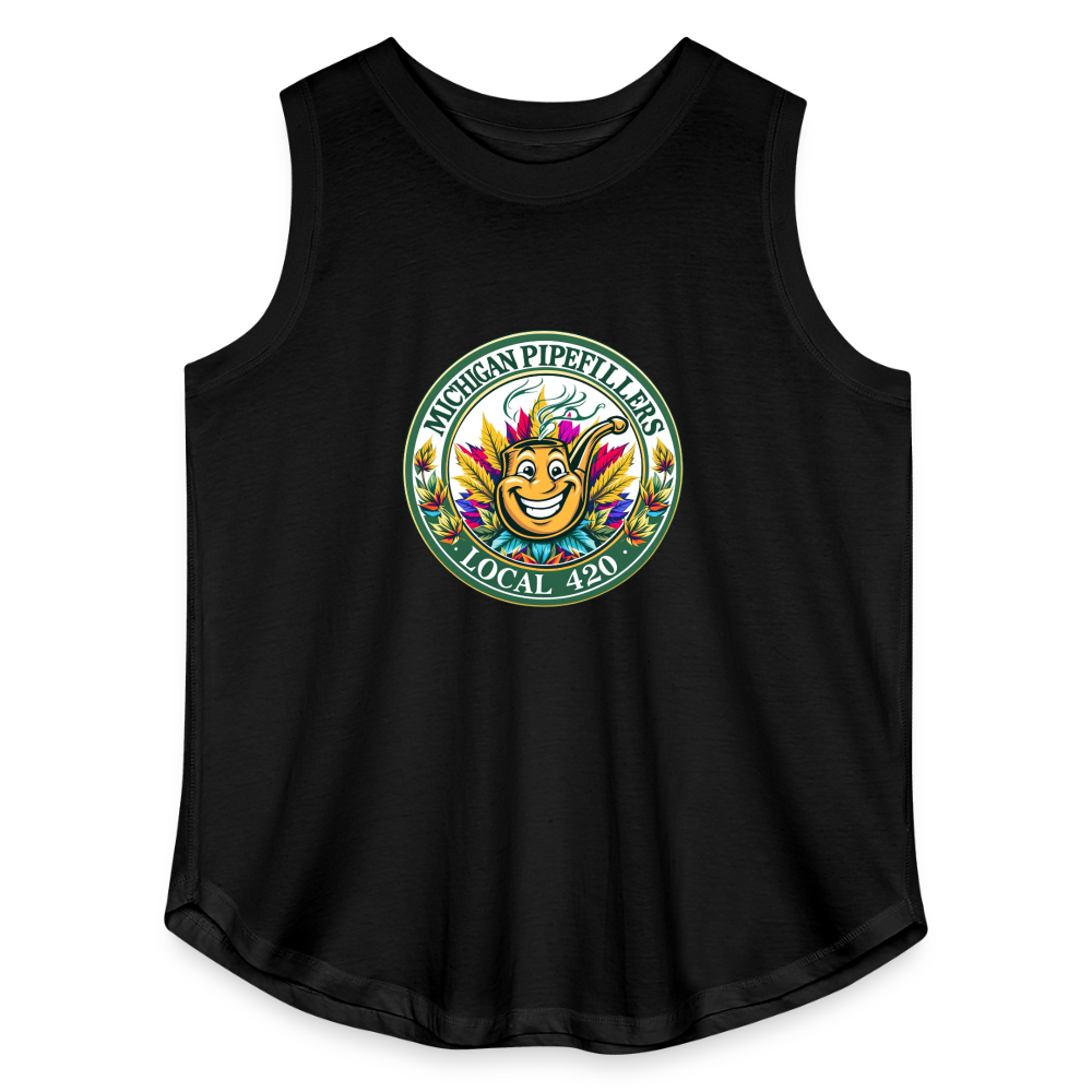 MICHIGAN PIPEFILLERS LOCAL 420 Women's Curvy Relaxed Tank Top - black
