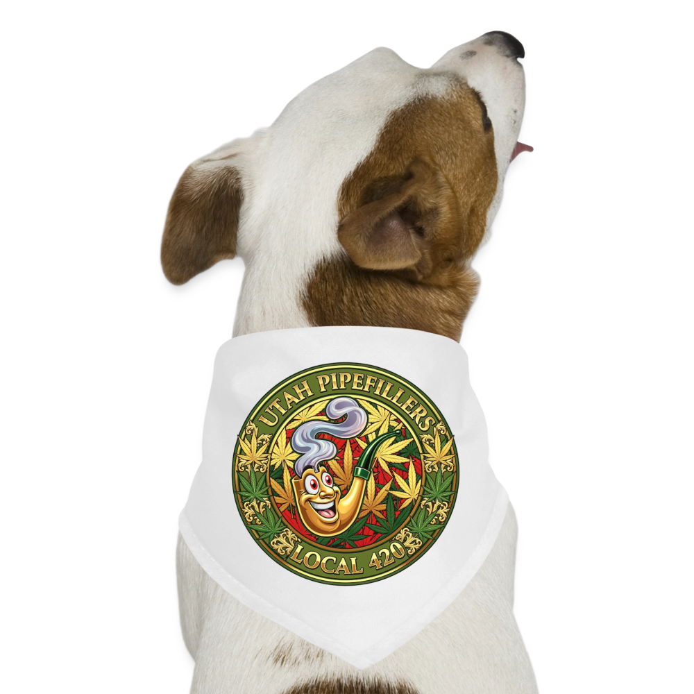 UTAH PIPEFILLERS LOCAL 420 Union Dog Bandana - white