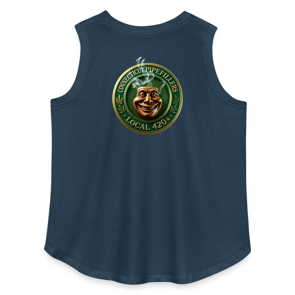 CONNECTICUT PIPEFILLERS LOCAL 420 F/B DESIGN Women's Curvy Relaxed Tank Top - denim