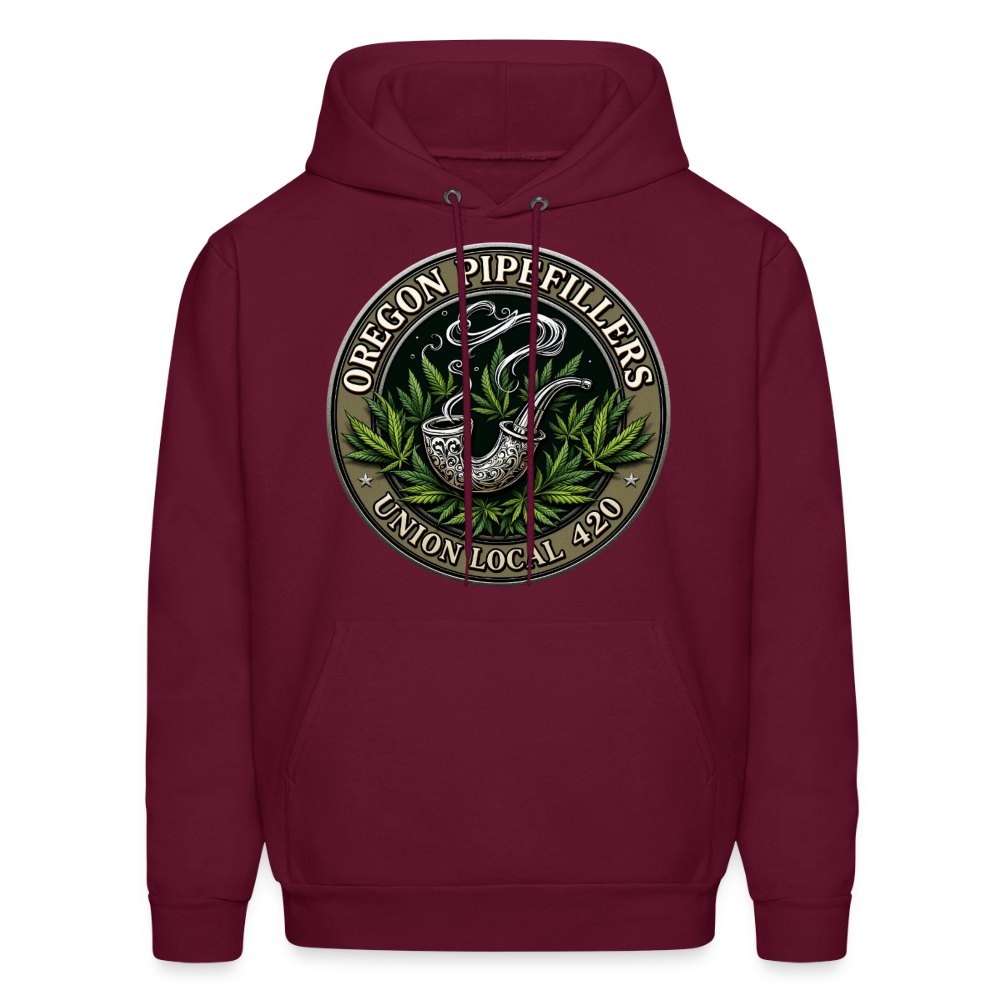 OREGON PIPEFILLERS LOCAL 420 2 EMBLEM Men's Hoodie - burgundy