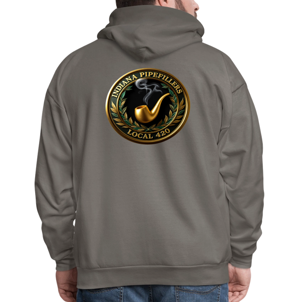 INDIANA PIPEFILLERS LOCAL 420 F/B DESIGN Men's Hoodie - asphalt gray