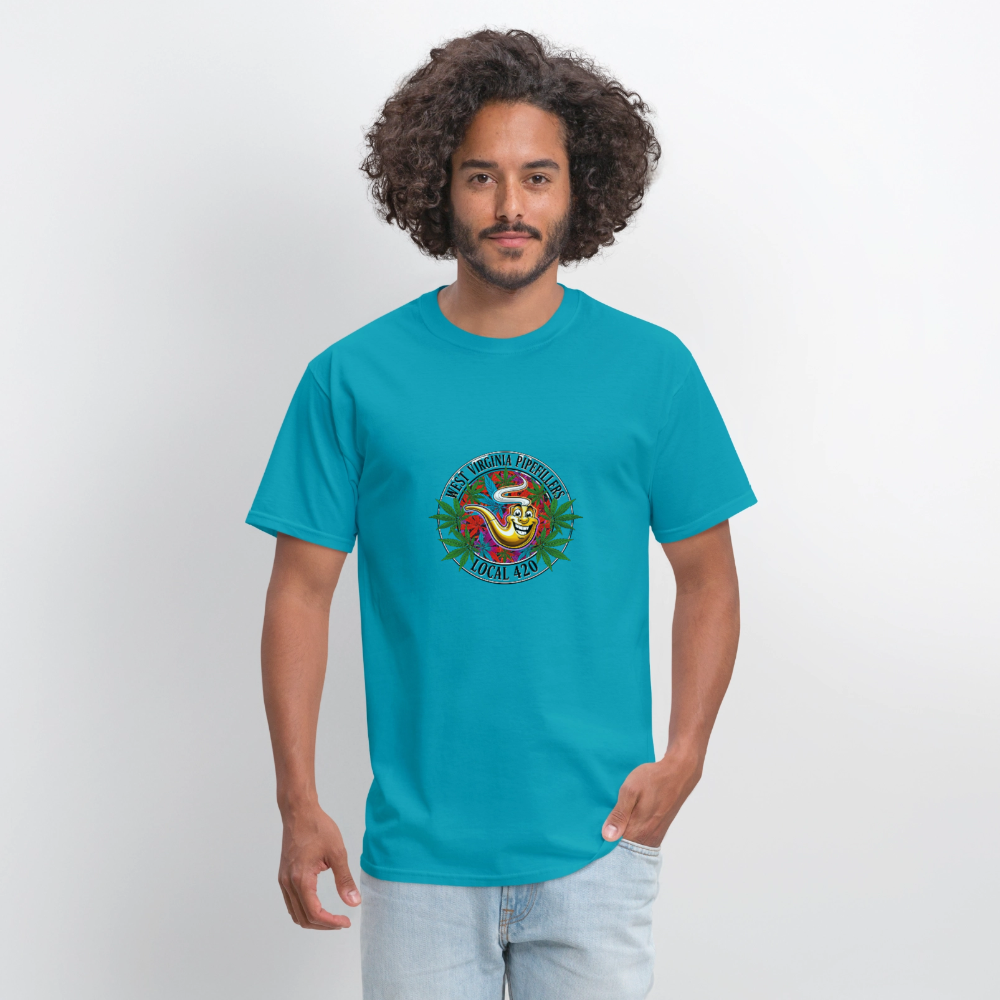 WEST VIRGINIA PIPEFILLERS LOCAL 420 F/B DESIGN Men's T-Shirt - turquoise