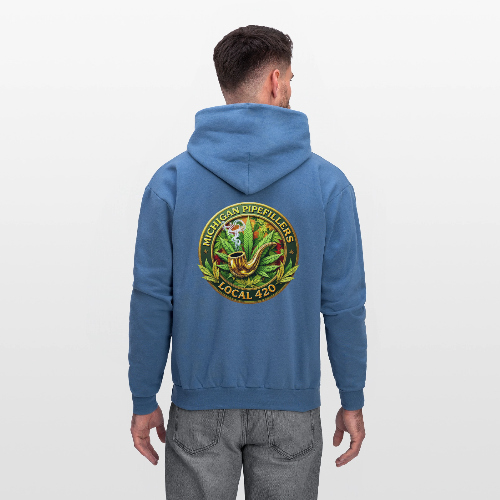 MICHIGAN PIPEFILLERS LOCAL 420 F/B DESIGN Men's Hoodie - denim blue