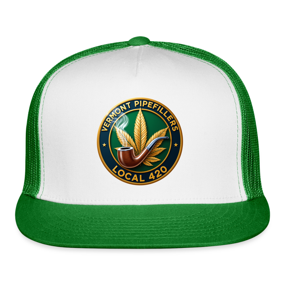 VERMONT PIPEFILLERS LOCAL 420 Trucker Hat - white/kelly green