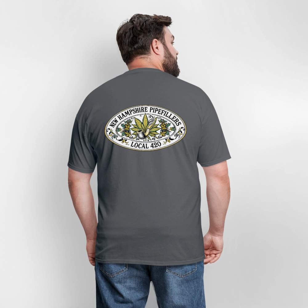 NEW HAMPSHIRE PIPEFILLERS LOCAL 420 2 EMBLEM Men's T-Shirt - charcoal