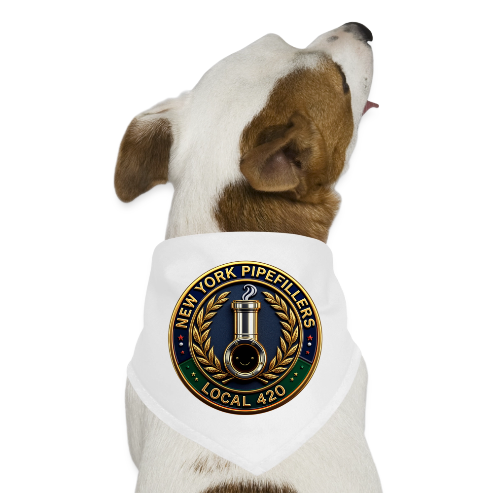 NEW YORK PIPEFILLERS LOCAL 420 Dog Bandana - white
