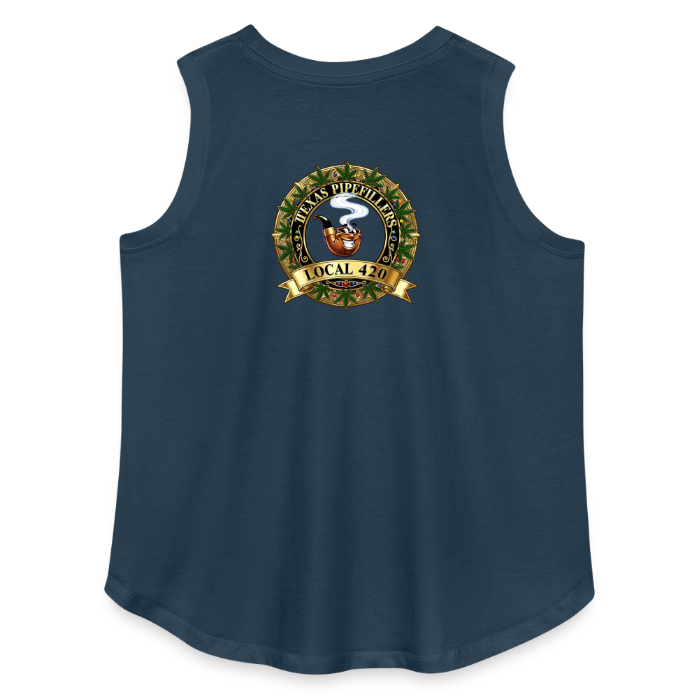 TEXAS PIPEFILLERS LOCAL 420 F/B DESIGN Women's Curvy Relaxed Tank Top - denim