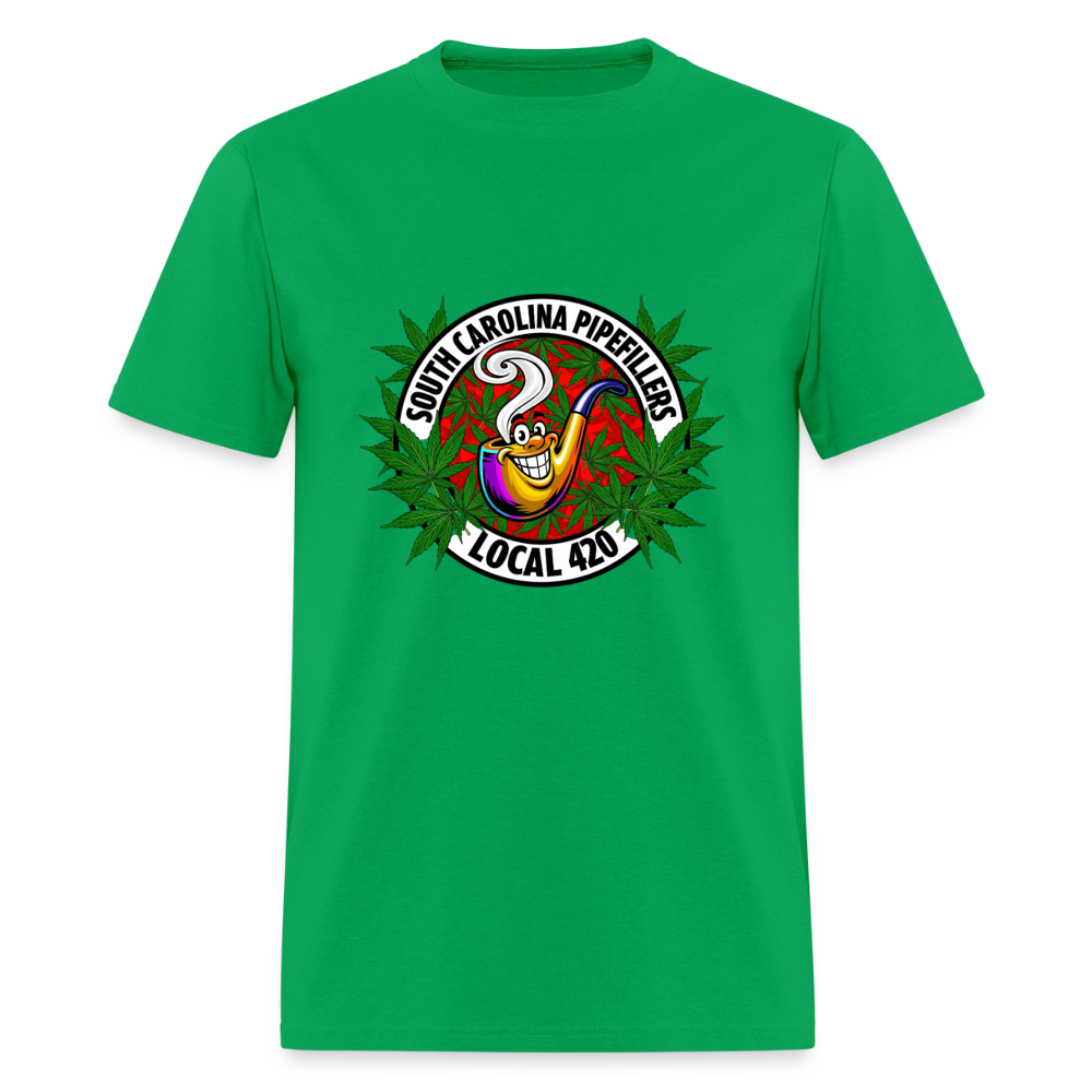 SOUTH CAROLINA PIPEFILLERS LOCAL 420 F/B DESIGN Men's T-Shirt - bright green