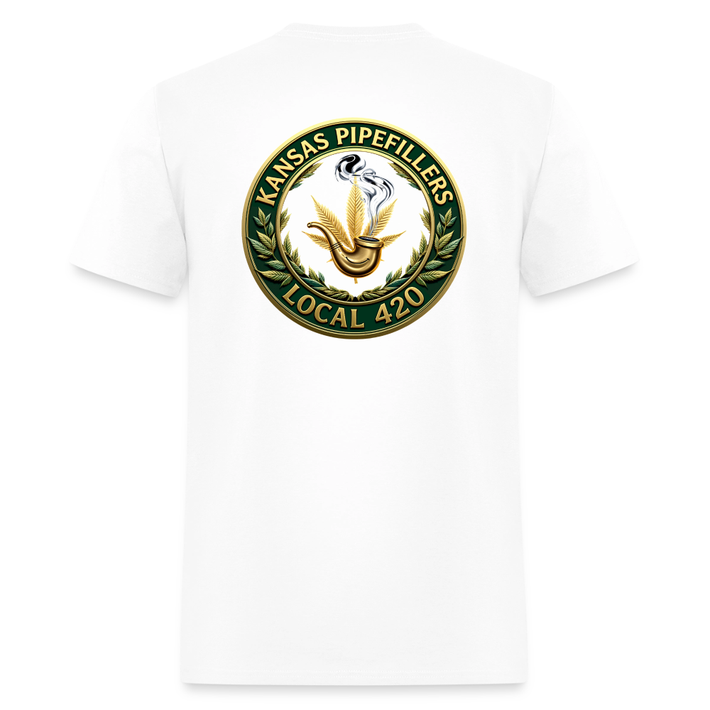 KANSAS PIPEFILLERS LOCAL 420 F/B DESIGNS Men's T-Shirt - white