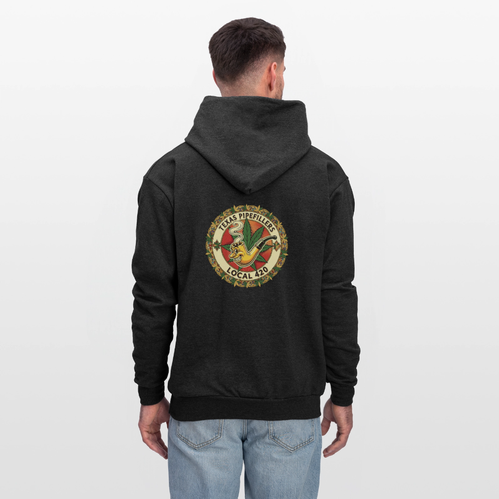 TEXAS PIPEFILLERS LOCAL 420 F/B DESIGN Men's Hoodie - charcoal grey