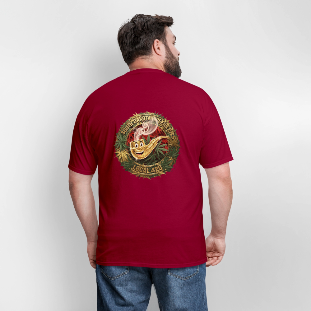 SOUTH DAKOTA PIPEFILLERS LOCAL 420  F/B DESIGN Men's T-Shirt - true red