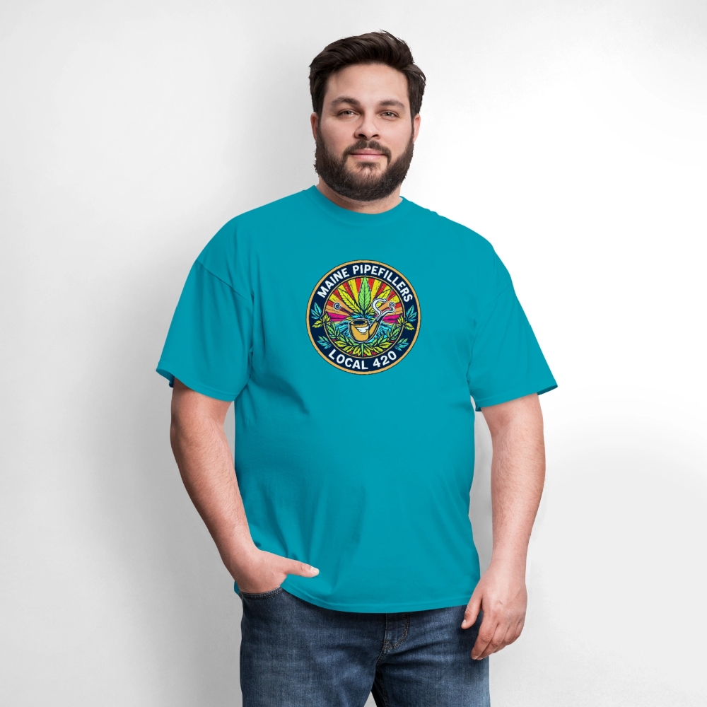 MAINE PIPEFILLERS LOCAL 420 Men's T-Shirt - turquoise