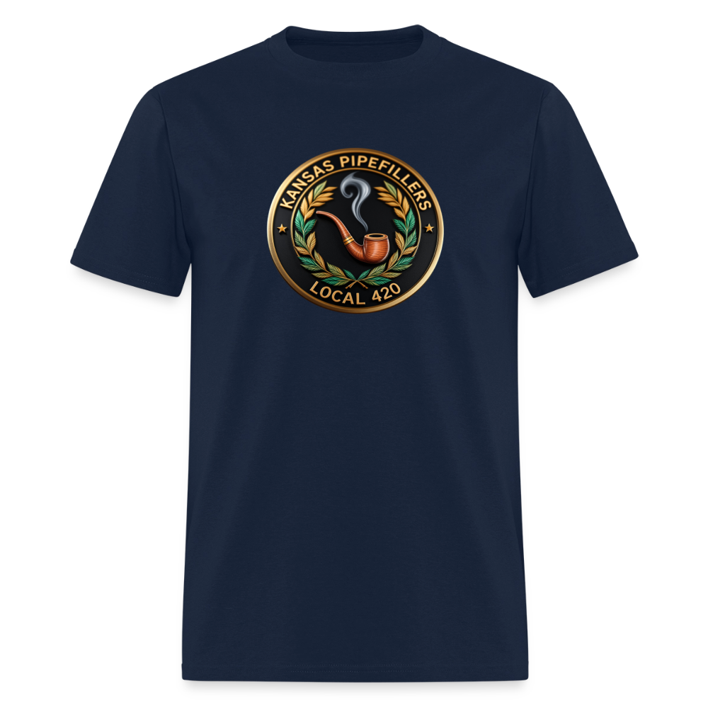 KANSAS PIPEFILLERS LOCAL 420 Men's T-Shirt - navy