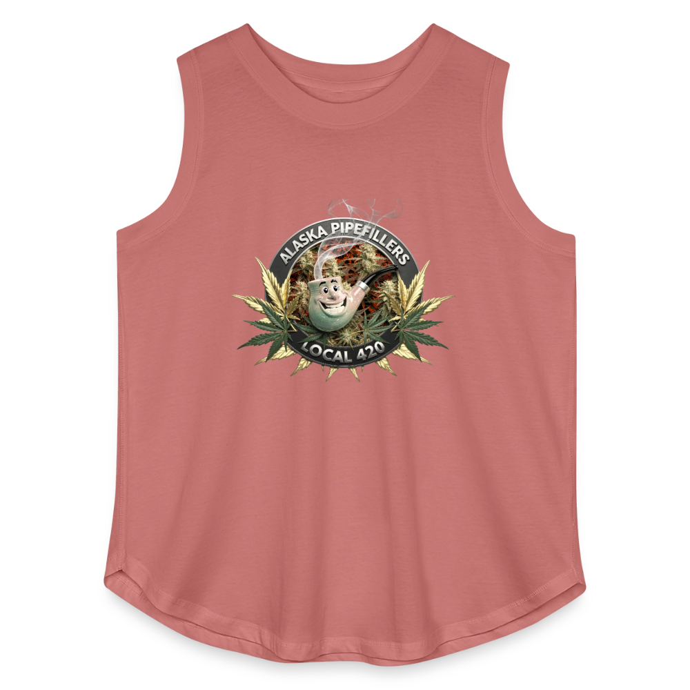 ALASKA  PIPEFILLERS LOCAL 420 F/B DESIGN Women's Curvy Relaxed Tank Top - mauve