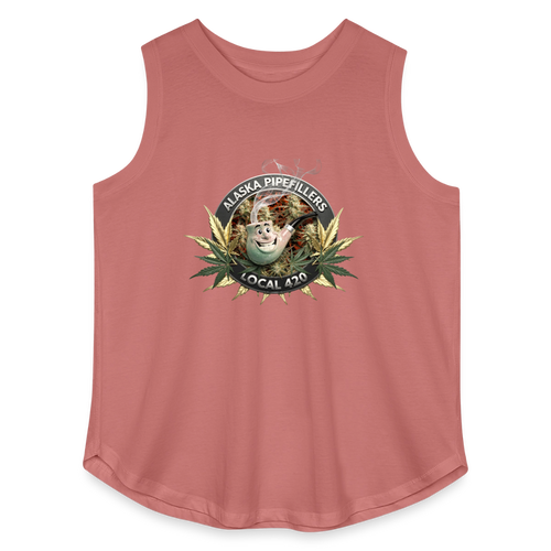 ALASKA  PIPEFILLERS LOCAL 420 F/B DESIGN Women's Curvy Relaxed Tank Top - mauve