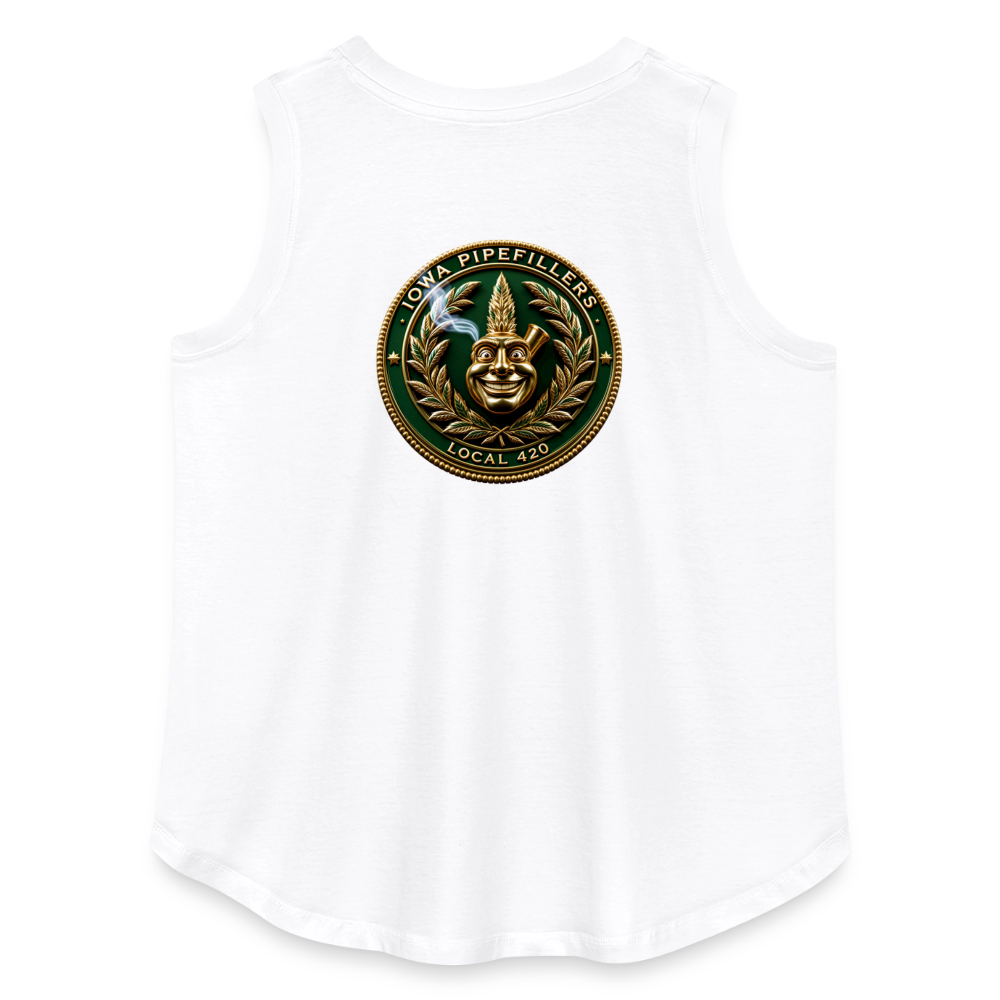 IOWA PIPEFILLERS LOCAL 420 F/B DESIGN Women's Curvy Relaxed Tank Top - white