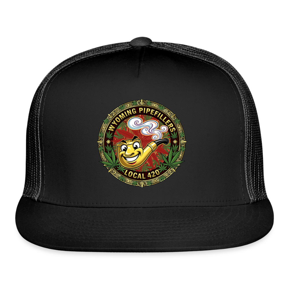 WYOMING PIPEFILLERS LOCAL 420 Trucker Hat - black/black