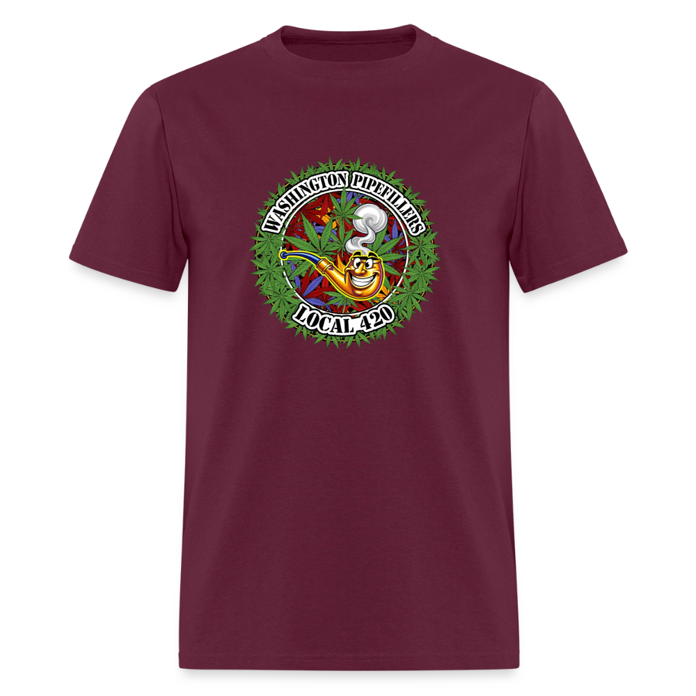 WASHINGTON PIPEFILLERS LOCAL 420 F/B DESIGN Men's T-Shirt - burgundy