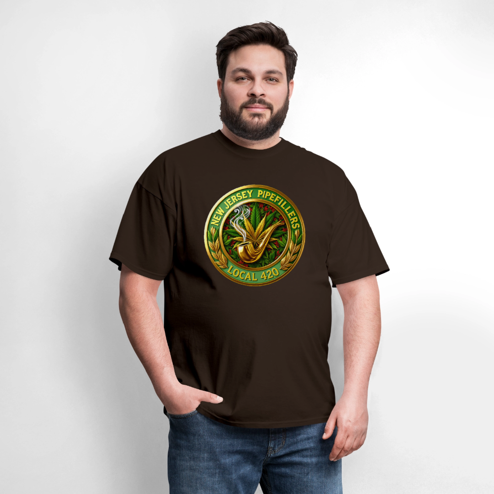 NEW JERSEY PIPEFILLERS LOCAL 420 Men's T-Shirt - brown