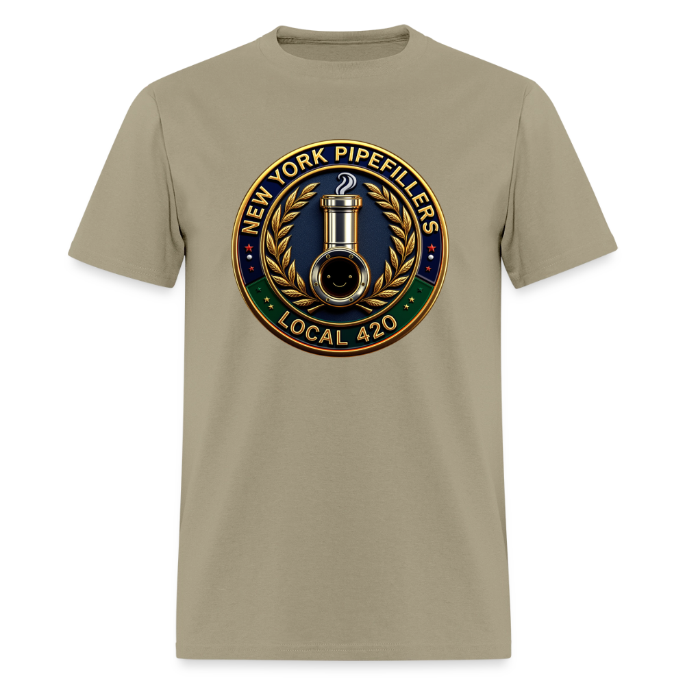 NEW YORK PIPEFILLERS LOCAL 420 F/B DESIGNS Men's T-Shirt - khaki
