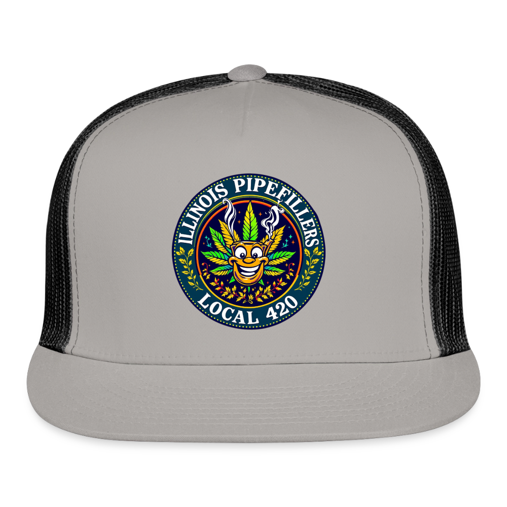 ILLINOIS PIPEFILLERS LOCAL 420 Trucker Hat - gray/black