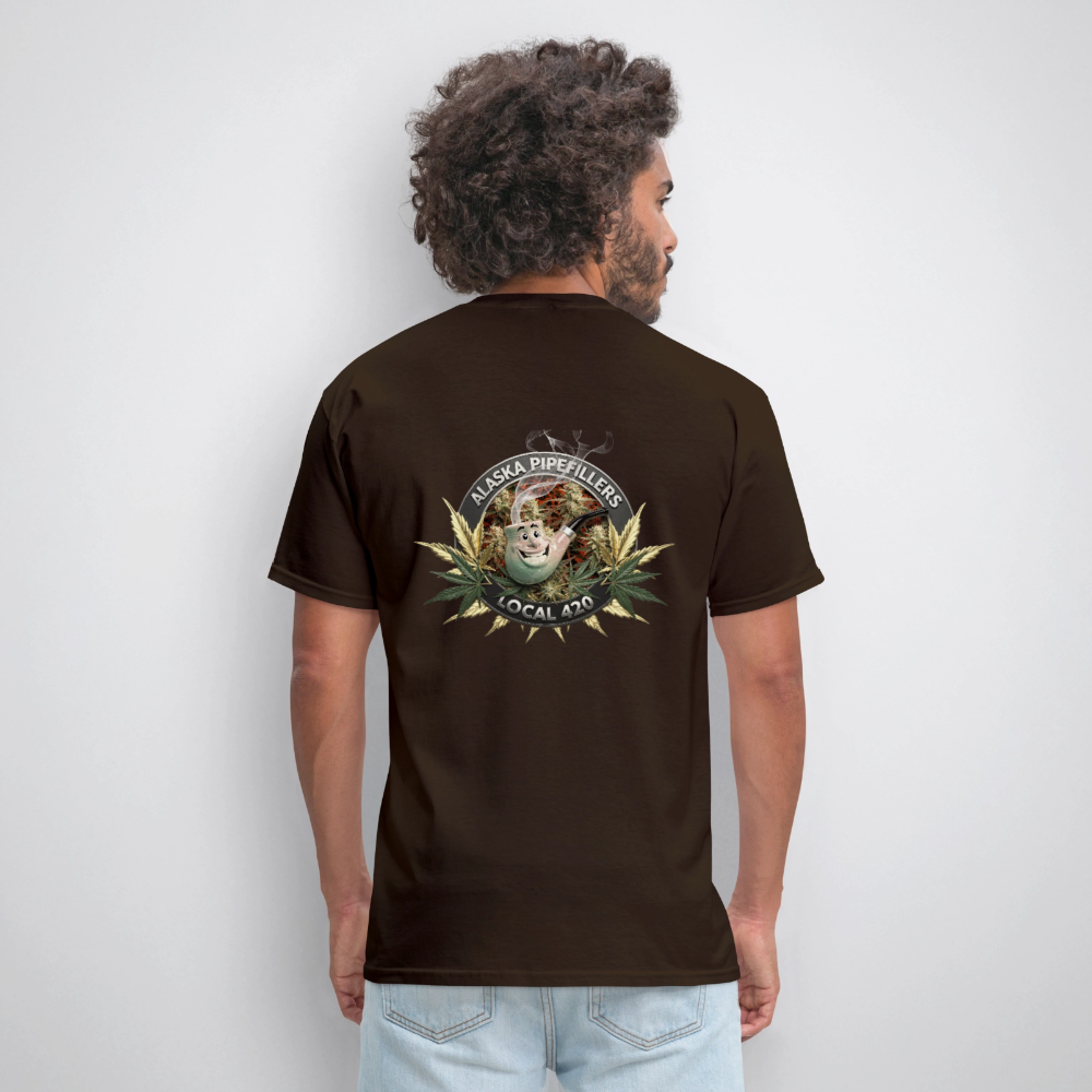 ALASKA PIPEFILLERS LOCAL 420 F/B DESIGN Men's T-Shirt - brown