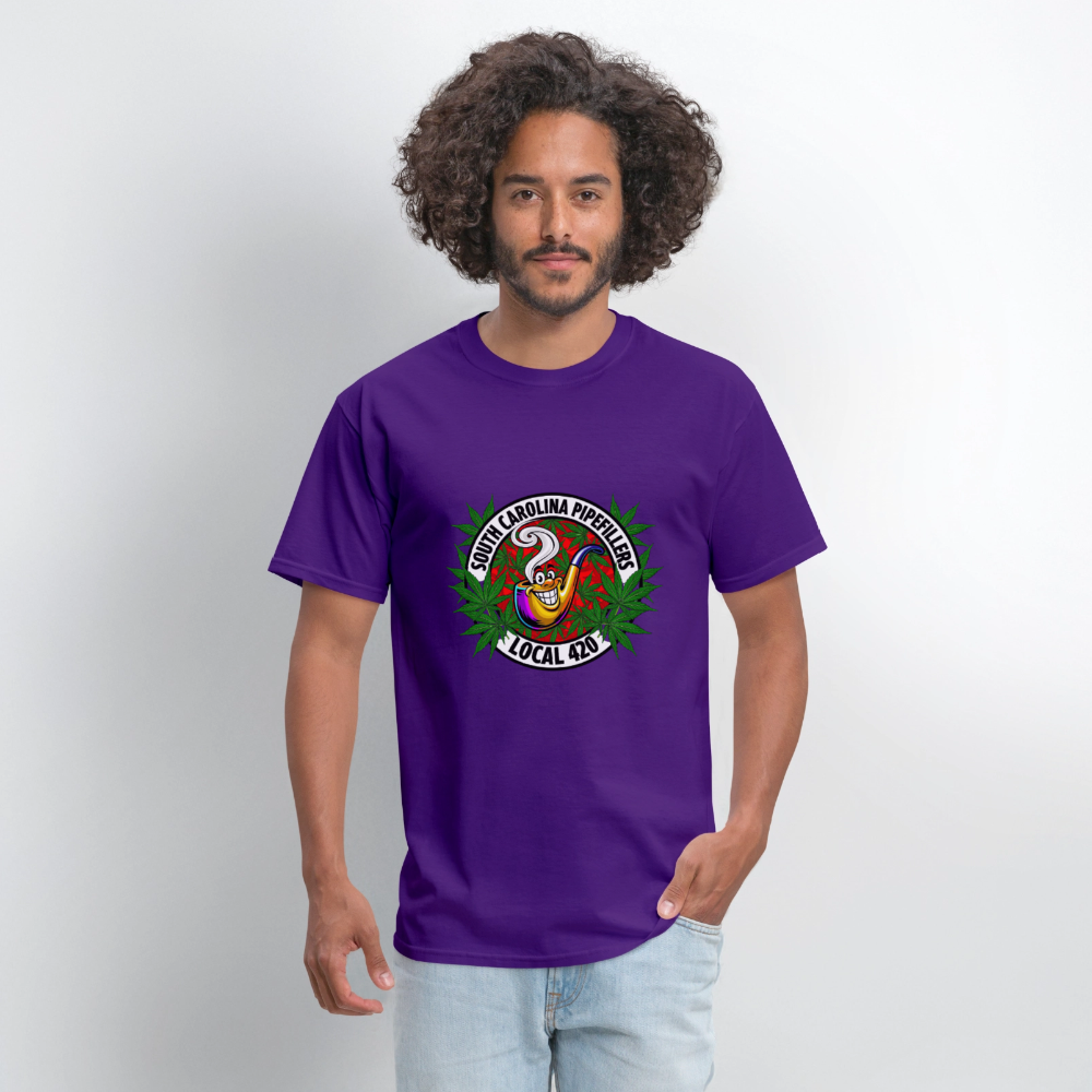 SOUTH CAROLINA PIPEFILLERS LOCAL 420 F/B DESIGN Men's T-Shirt - purple